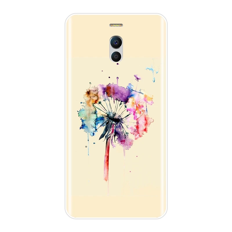 Мягкий чехол для телефона Meizu M6 M5 M3 M2 Note Фиолетовый силиконовый с изображением