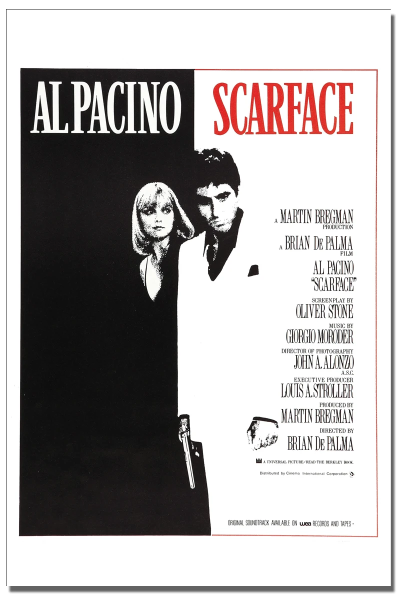 Al Pacino Scarface Movie Poster Tony Montana Art Print 24/"×36/"//60×90cm Free