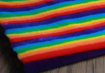 

Rex rabbit hair rainbow soft carpet plush wool fabric for coat textiles handmade patch Jacquard thick tecido sequin fabric A339