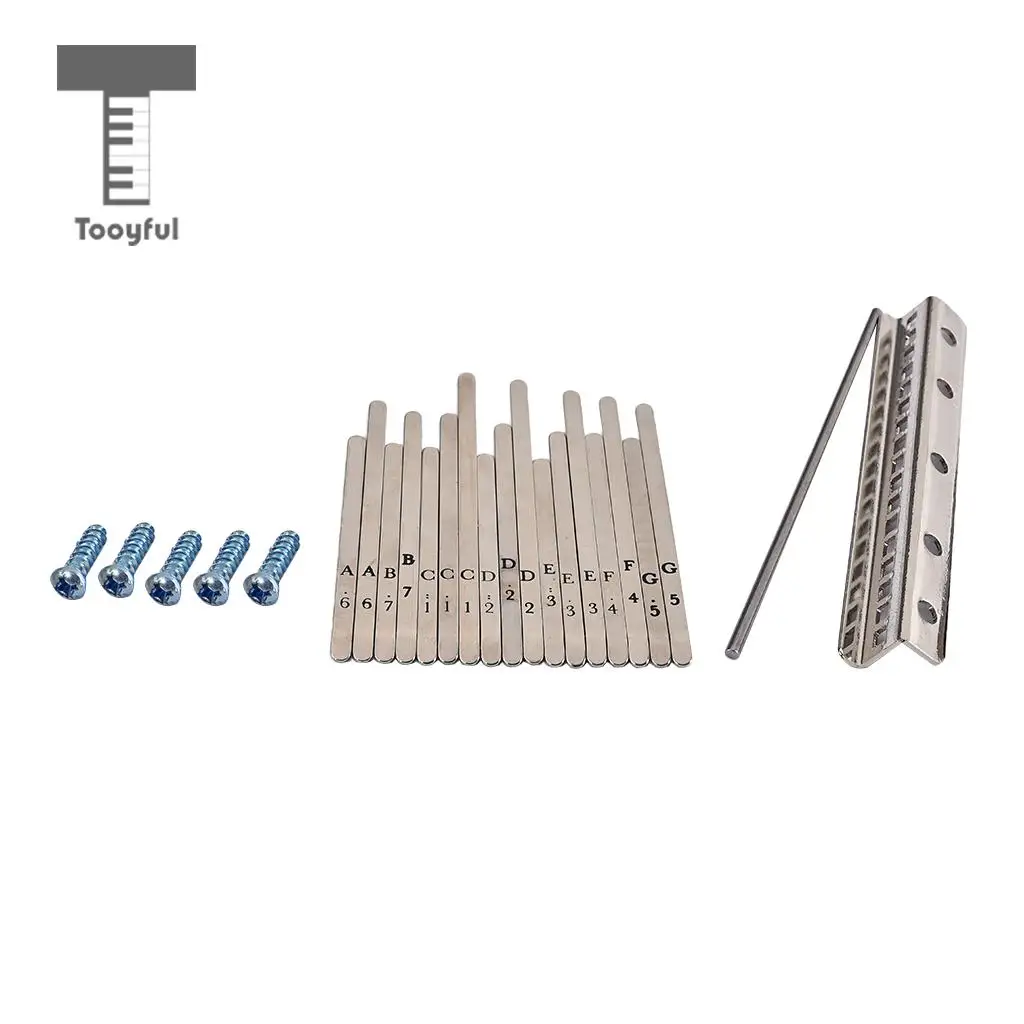 Tooyful Exquisite 1 Pack Stainless Steel Keys Kits Hardware for 17 Keys Thumb Piano Kalimba Replacement Parts DIY