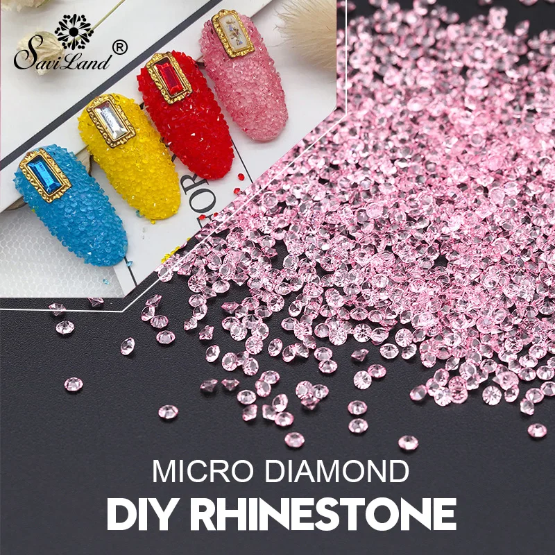 

Saviland 12 Colors Micro Diamond DIY Nails Mini Rhinestones Crystal Flat Back Non Hotfix Rhinestones Nail Art Decoration Pixie