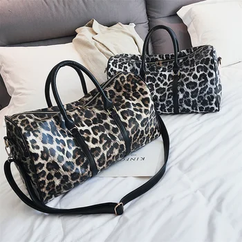 

Women Leather Travel Bag Handbag Leopard Woman Hand Bag Travel New Beauty Lady Shoulder Bags Big Capacity Crossbody Bags New Hot