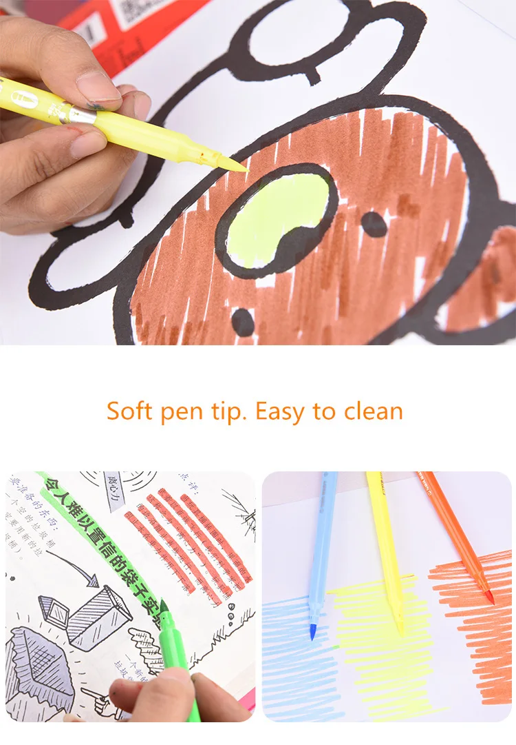 12 цветов/набор цветная ручка на водной основе пигменты мягкий перо цвет прозрачный продвинутый рисунок специальный цветной маркер ручка