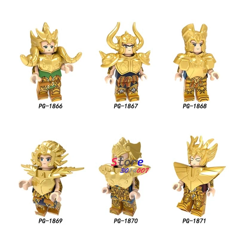 

Single Gold Aries Cancer Taurus Leo Aioria Virgo Mu Aldebaran SAGA Death Mask Shaka building block toy for children