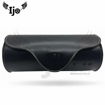 

retro black round scooter saddle bags part moto tool side bag motorbike luggage pouch universal motorcycle saddlebag tail bags