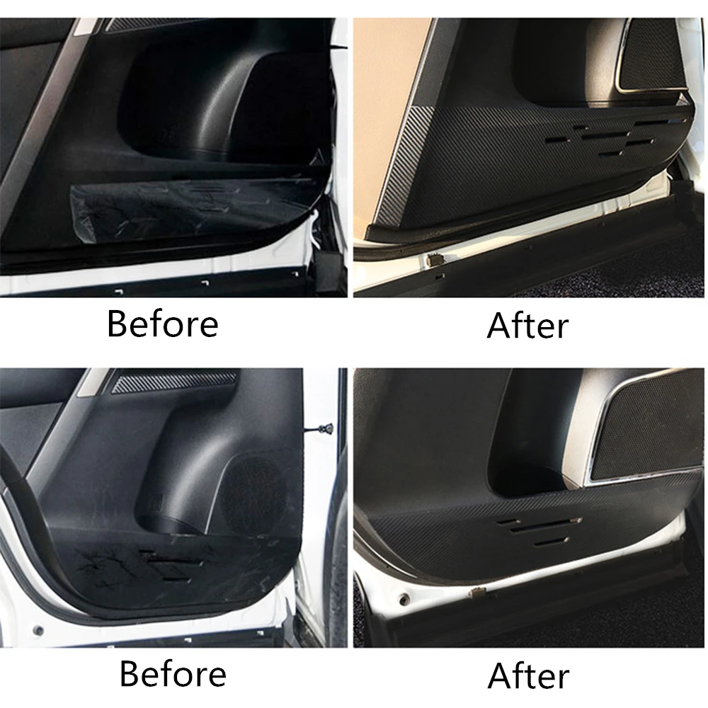 Anti-kick Carbon Interior Car Door Film for 2013 2014 2015 Toyota RAV4