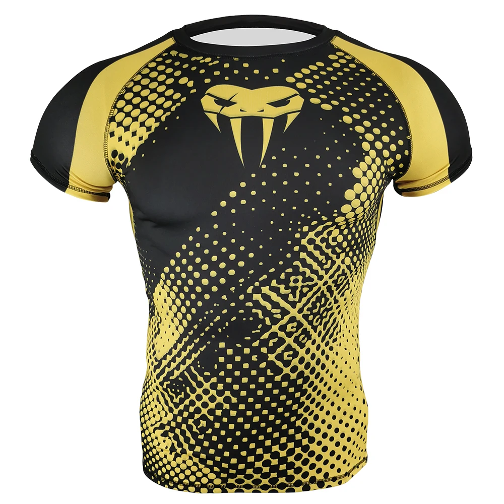 

MMA men Yellow geometry Long Sleeve Boxing jerseys Wearable Fitness Breathable MMA Boxing tiger muay thai yokkao fight wear