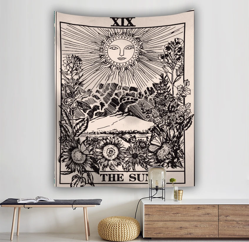 

Wall Hanging Tarot Tapestry The Moon The Star Tapestry Polyester Fabric Tapestries Blanket Bedspread Beach Towels Picnic Mat