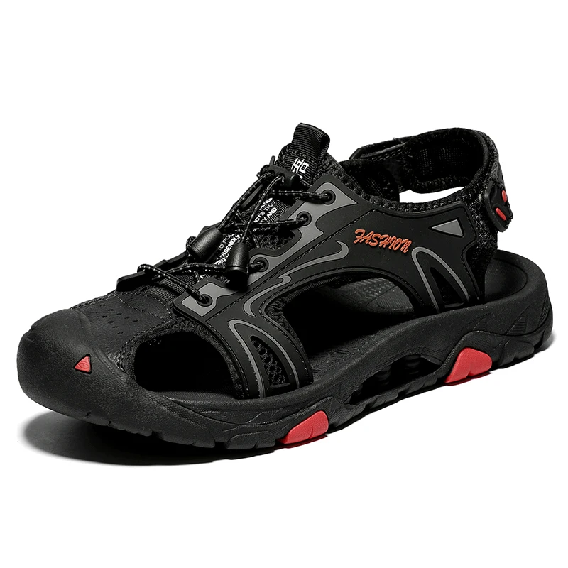 

Hole Shoes Men Shoes Male Cow Genuine Leather Sandals Crocse Summer Sandalias Hombre Slippers Clogs Sandles New 2019 Mens Shoes