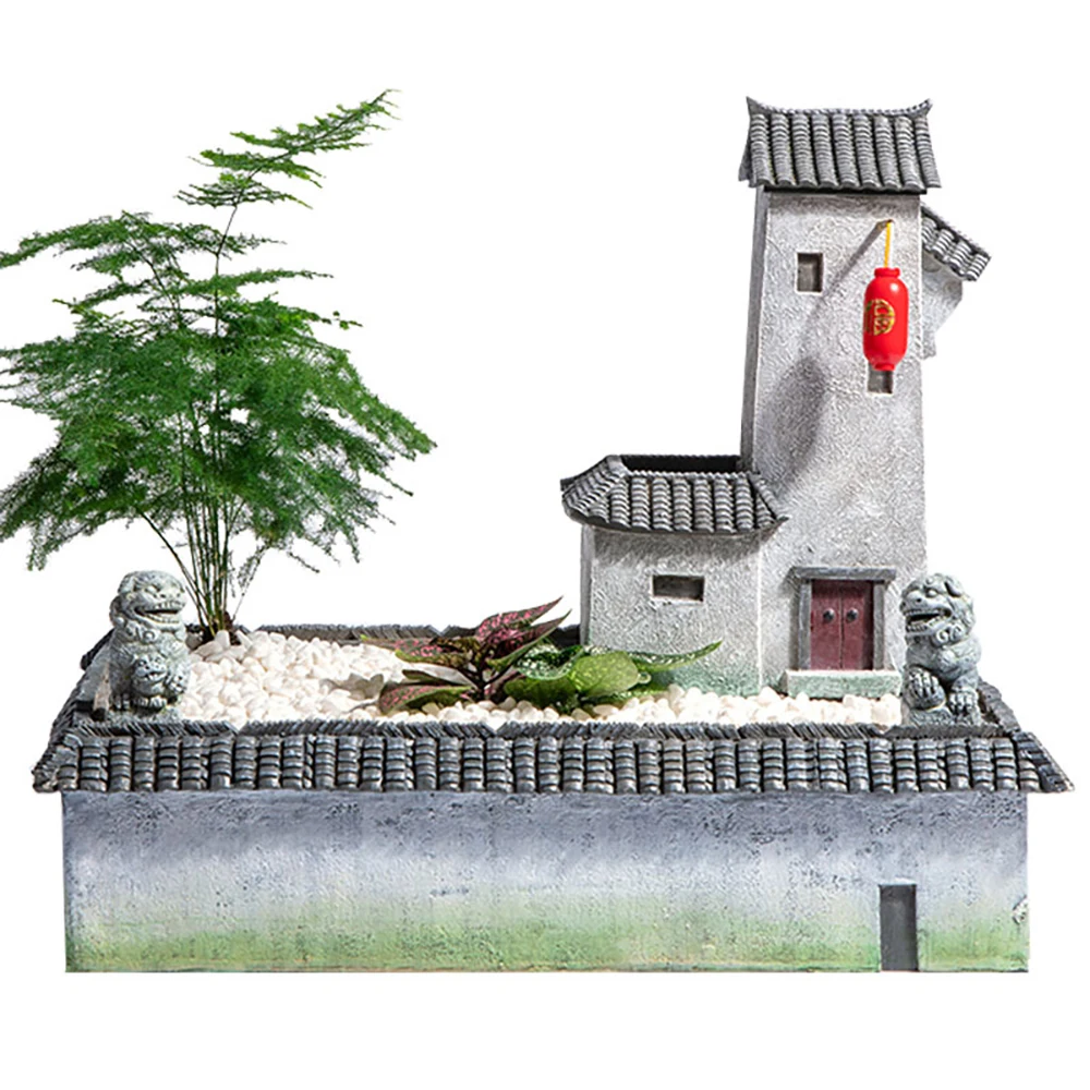 Азиатский Китайский Японский дом в стиле сада миниатюрный Сказочный садовый цветочный горшок декоративный бонсай дзен античный светодиодный