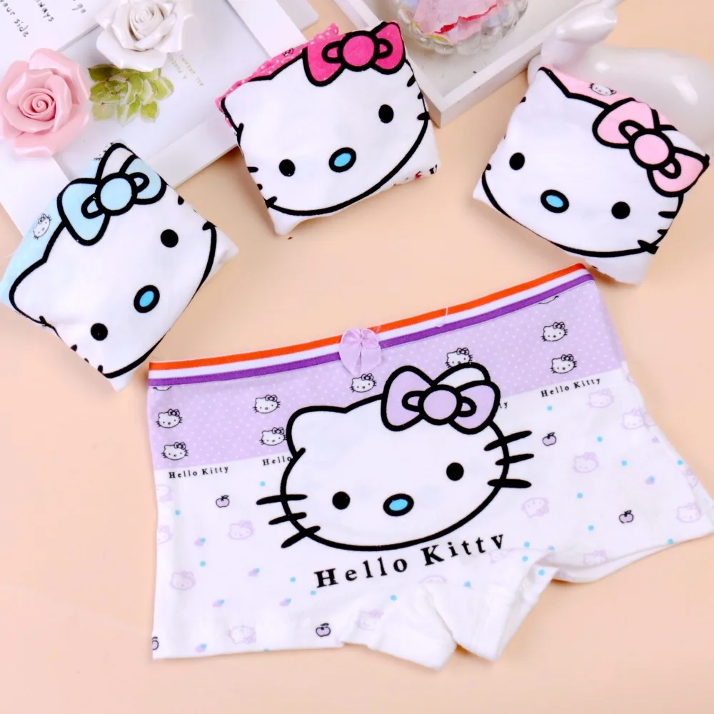 2pcs/pack 2 10years Cotton Girl Underwear Panties Hello Kitty Children
