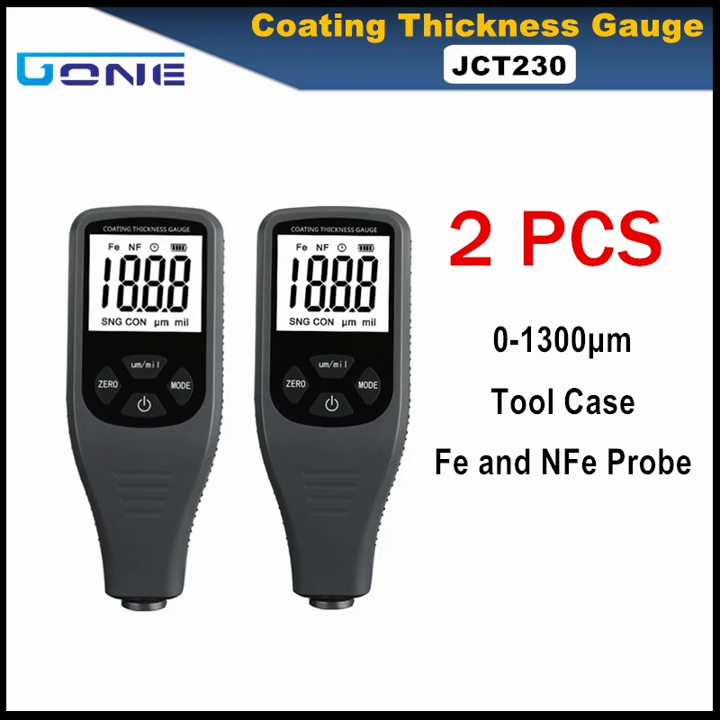 

2 pcs portable digital paint coating thickness gauge tester meter JCT230