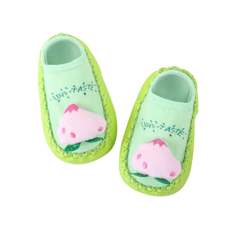 Cute Fruit Shoe Socks For Baby Combed Cotton Anti Slip Boy Girl Floor Socks Leather Sole Newborn Socks 0-12 Months Home Slippers (6)