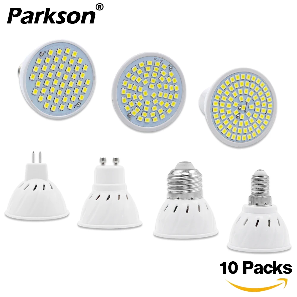 

10PCS/Lot E27 E14 MR16 GU10 Lampada Led Lamp 220V 240V Bombillas Led Bulb Spotlight 48 60 80 LED 2835 Lampara Spot Light