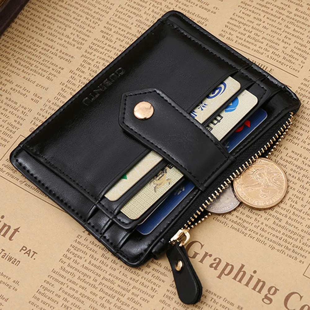 Высокое качество, GUBINTU, мужской мини-кошелек на молнии, кожаный держатель для кредитных карт, ID, монет, зажим для денег, кошелек, porte monnaie