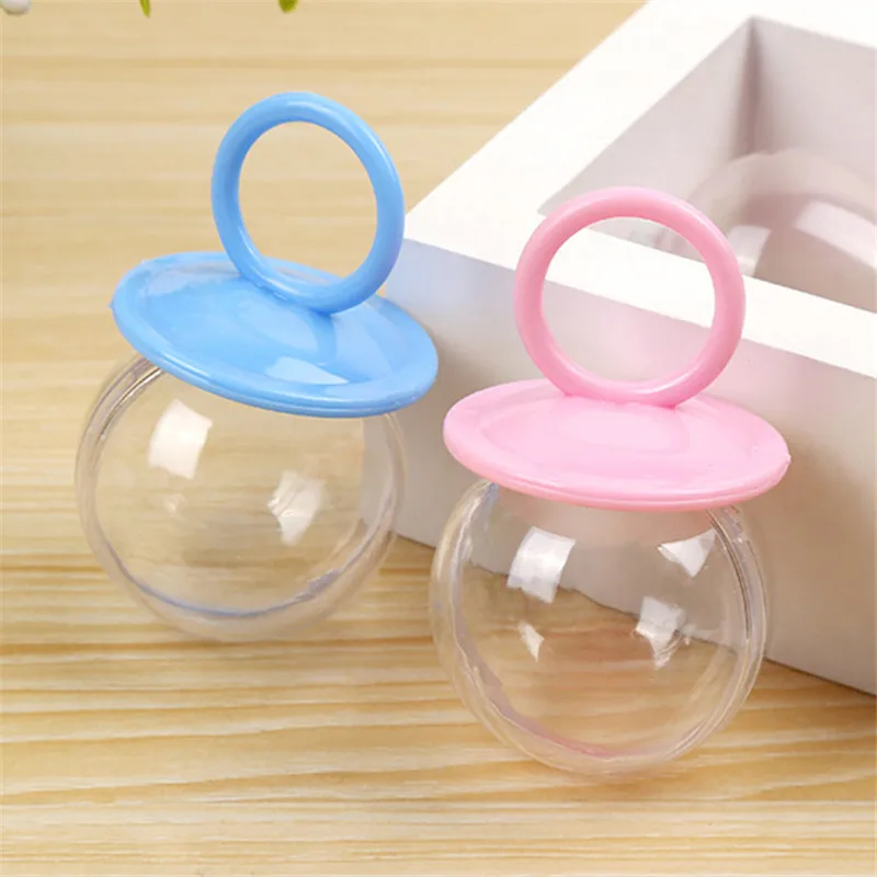 pink plastic pacifiers for baby shower