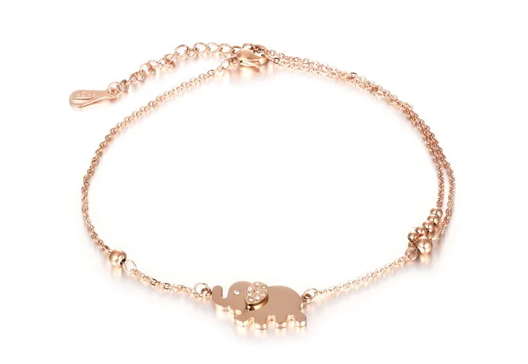 

1Pcs Fashion Womens Rose Gold Color Elephant/Star/Heart Etc Designs Chain Anklet