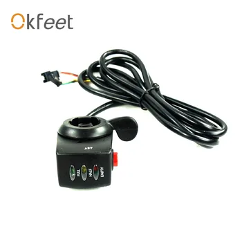 

Okfeet Wuxing Thumb Throttle E Bicycle Bike Conversion 36V 48V Right Thumb Handle Throttle with Battery Indicator Power Switch