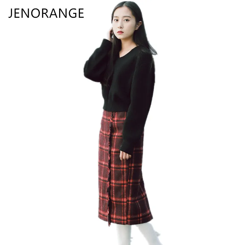 2017 JENORNGE Fashion new Autumn and winter slim plaid skirt for women ...