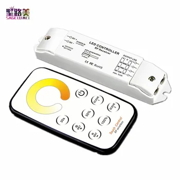 

T2+R3 12V-24V DC MINI CCT touch led controller Color temperature led dimmer RF touch remote for SMD 5050 LED Strip Light Ribbon