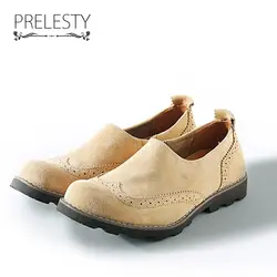 Prelesty 2018 Мужская обувь Повседневное Пояса из натуральной кожи bullock Туфли-оксфорды мужские мокасины слипоны Винтаж Высокое качество Мужская