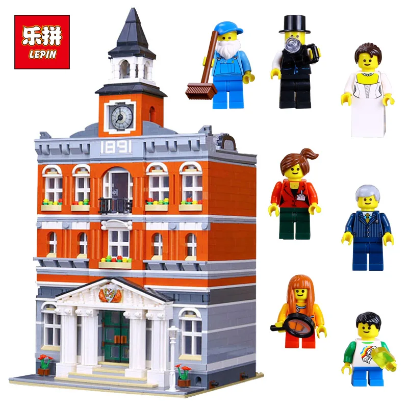 

15003 City Street The Town Hall Model Building Block Assembling Toys Kits Compatible with 10224 Educational Gifts