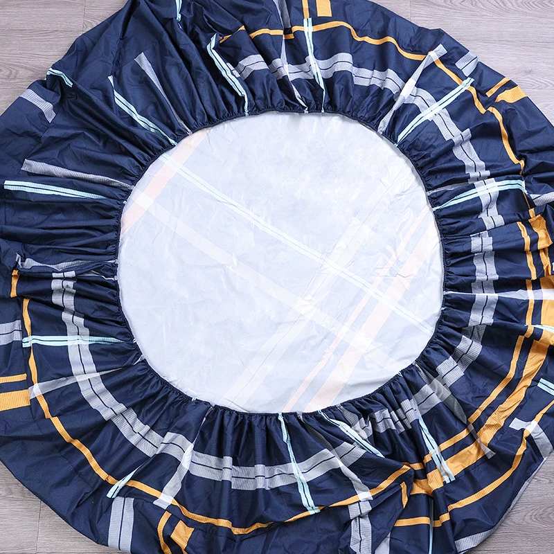  Plaid printed Fitted Sheet Mattress Cover with all-around Elastic Rubber Band geometric Bed Sheet