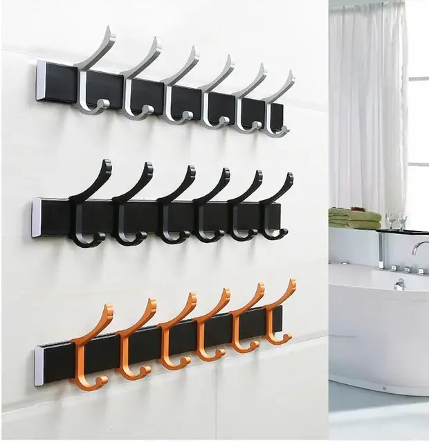 1 piece metal wall hanging Aluminum hooks Room clothes rack Towel towel