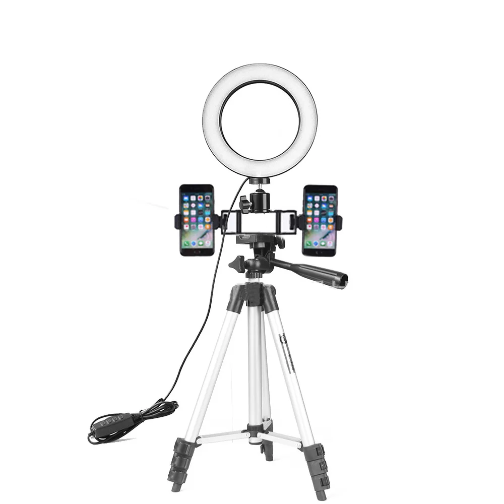 Tripé com Suporte para Iphone Anel de Luz para Blogueiros Novo Mini Huawei Xiaomi Samsung Telefones Led Flash Vídeo Selfie Conjuntos - Image 2