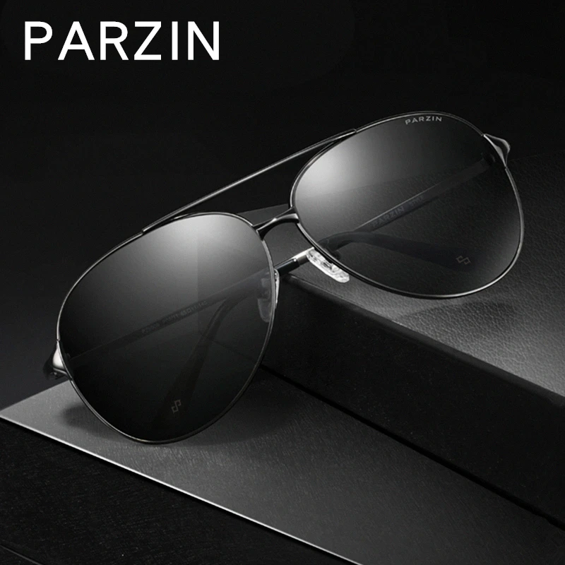 

PARZIN Polarized Sunglasses Men Classic Pilot Sun Glasses For Driving Alloy Frame Male Shades Men / Women With Box