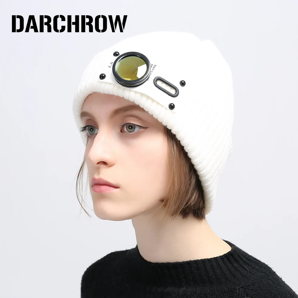 Darchrow осень зима Для женщин мужские шапочки Hat вязаный шерстяной skullies очень