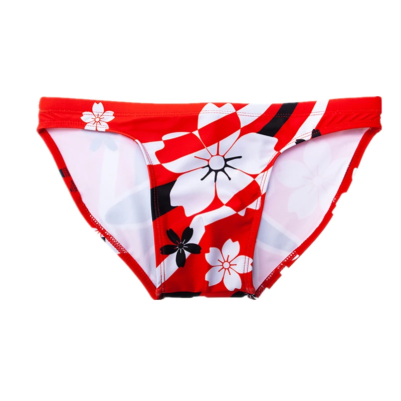 Men's swimming trunks sexy wear pool shorts bikini bathing suit plus size swimwear printed maillot de bain low waist briefs 125