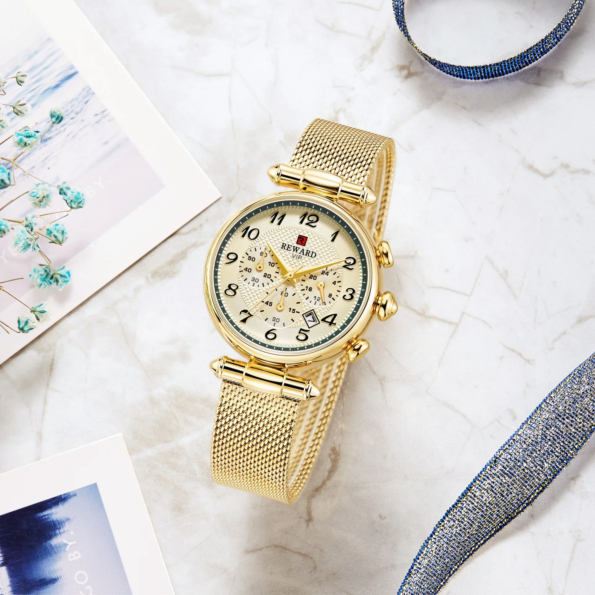 Брендовые женские модные золотые функциональные кварцевые часы, водонепроницаемые повседневные ЖЕНСКИЕ НАРЯДНЫЕ часы, женские часы, Relogio Feminino