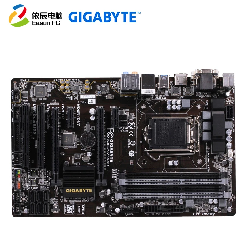 

GIGABYTE GA-Z97-HD3 desktop motherboard LGA1150 i3 i5 i7 DDR3 USB3.0 32G ATX