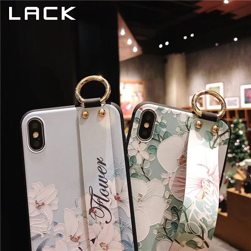 Чехол для телефона LACK с цветами iphone 12 11Pro Max XS X XR 8 7 Plus mini ремешок на запястье руку