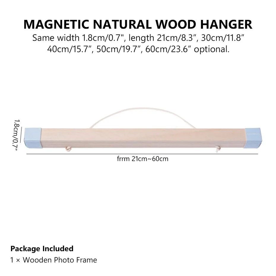 Твердые магнитные плакаты из натуральной древесины сосны Вешалка Висячие свитки настенные фоторамки семья Холст Картина рамка плакат вешалка