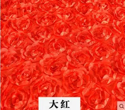 Трехмерный цветок розы Свадебные Скатерть Ковер ткань вырез торжественное платье ткань - Цвет: red