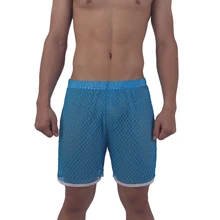 Сексуальные мужские повседневные шорты мужские модные стильные дышащие брюки сексуальные открытые сетчатые мужские пляжные шорты, плавки Брюки