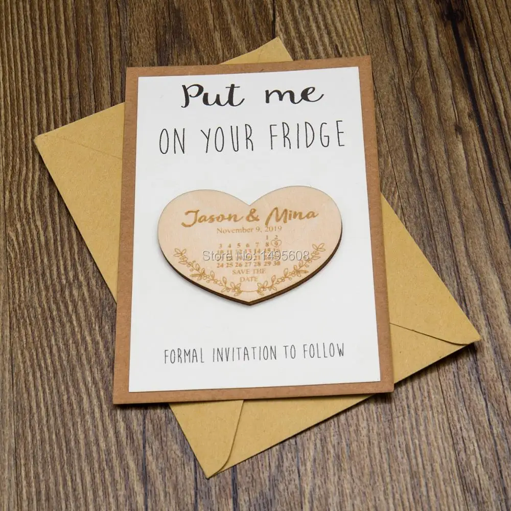  Unique Wedding Invitation - Save the Date Heart - Wedding Magnets Calendar - 32881719153