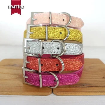 

20pcs/lot personalized high quality solid-colored dog collars cover glitter powder 3 sizes dog collar with square buckle CS030P