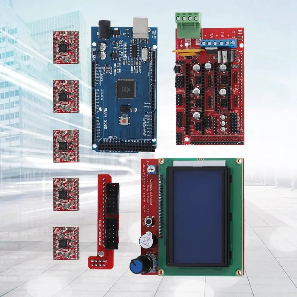 VBESTLIFE 3D-принтеры материнской ПЛАТФОРМЫ 1,4 ShieldCircuit BoardStepper MotorLCD для Arduino RepR 3D-принтеры Управление Панель Suite