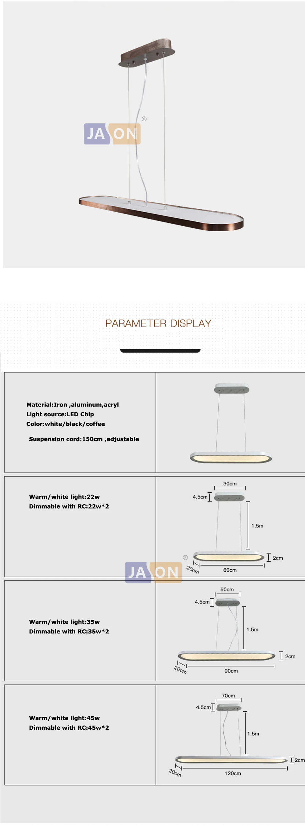 LED Нордик Железные Акрил черный, белый цвет Овальный ультра тонкий Светодиодные Лампы.Светодиодные Светильники Люстры