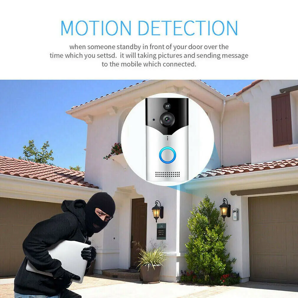 Smart WiFi Doorbell Camera Video Wireless Remote Door Bell CCTV Chime Phone APP