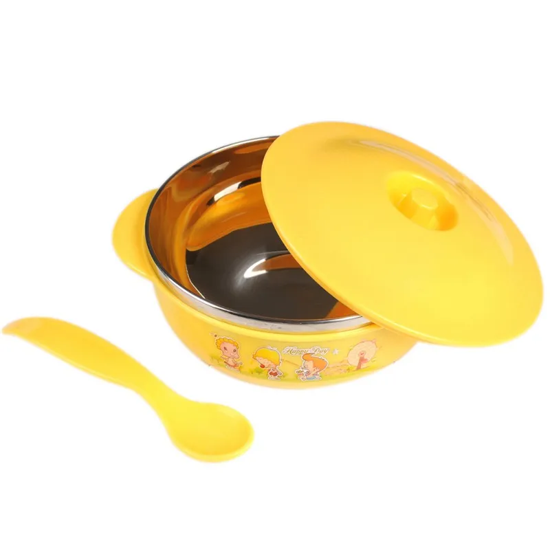 Baby bowl+spoon Feeding Food Tableware Solid color Kids Dishes Baby Eating Dinnerware Set Binaural handle insulated bowl Baby bowl+spoon Feeding Food Tableware Solid color Kids Dishes Baby Eating Dinnerware Set Binaural handle insulated bowl
