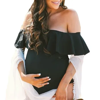

One Piece Maternity Swimwear Women Solid Flouncing Bikinis Swimsuit Beachwear Pregnant Suit