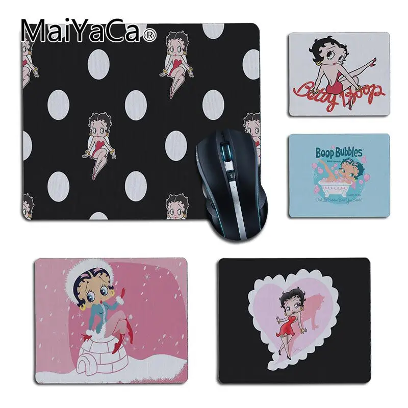 

MaiYaCa Betty boop girl Customized MousePads Computer Anime Mouse Mat DIY Design gaming Mouse pad Rug For PC Laptop Notebook