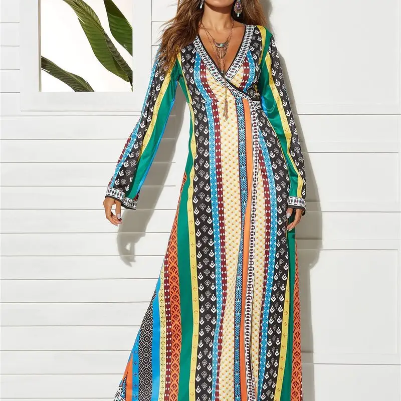 

Saida De Praia Feminino 2019 Frocks Womens Dresses Trendy Bohemian Chic Beach Summer Long Dress For Boho Maxi Print Dresses