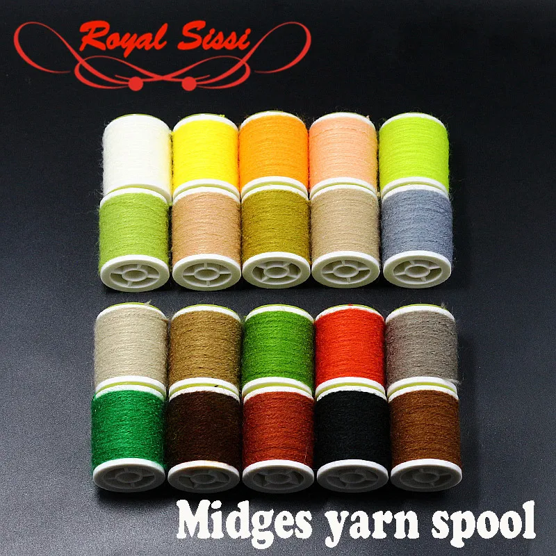 

5 spools set fly tying micro fuzzy yarn midges nymph yarn for small dry fly bodies tying materials micro diameter fly tying yarn