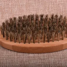 Горячие Усы Борода щетка натуральный Кабан щетина деревянная круглая ручка Мужская Массажная растительность на лице Борода расческа для бритья барсук щетка