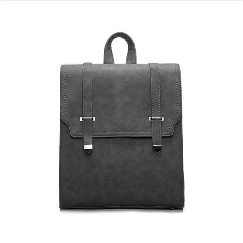 

DIDA BEAR Brand Women Leather Backpacks School Backpack for Girl Teenagers Rucksack Female Fashion Bags Mochila Gray Bagpack